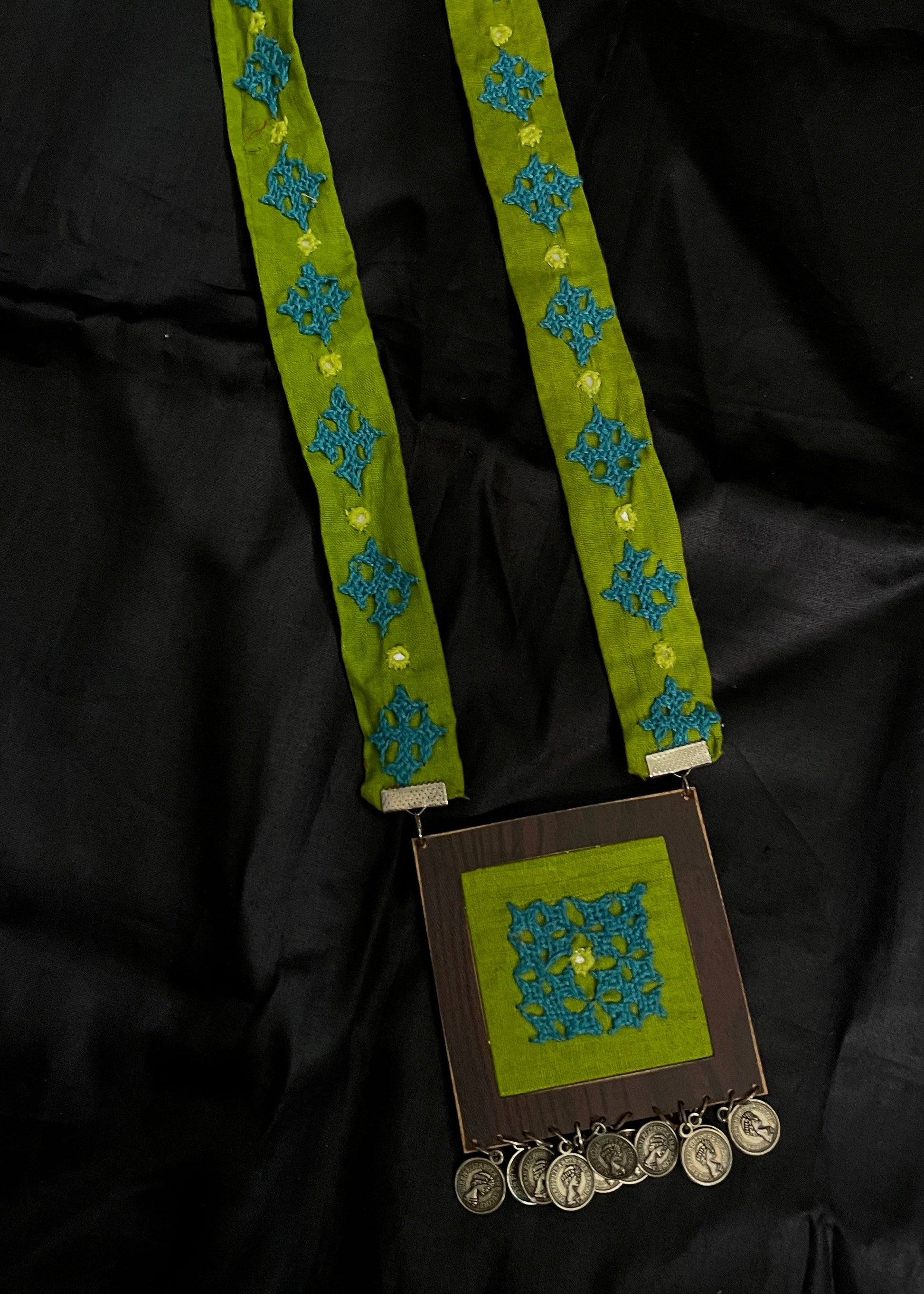Peacock Path Long Kutchi Necklace By Gamthi Fashion