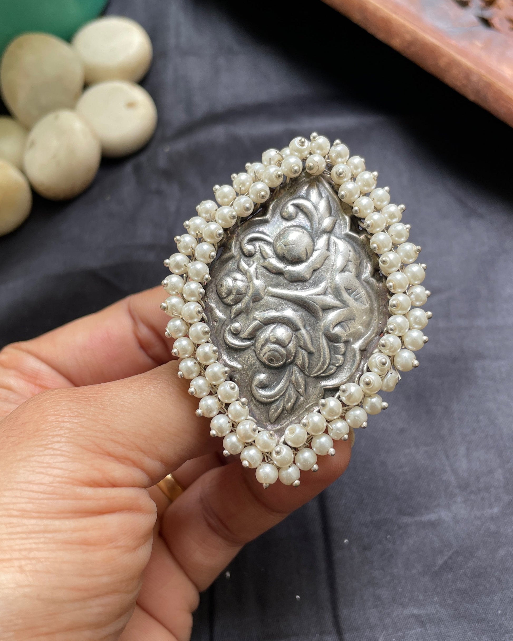 Pearled Majesty Ring By Gamthi Fashion