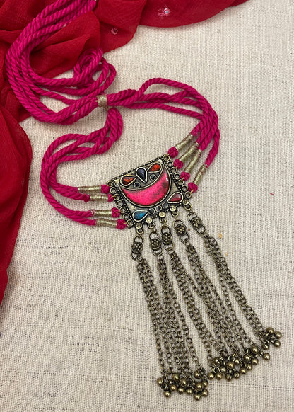 Pink Chandrikaa Brass Necklace By Gamthi Fashion