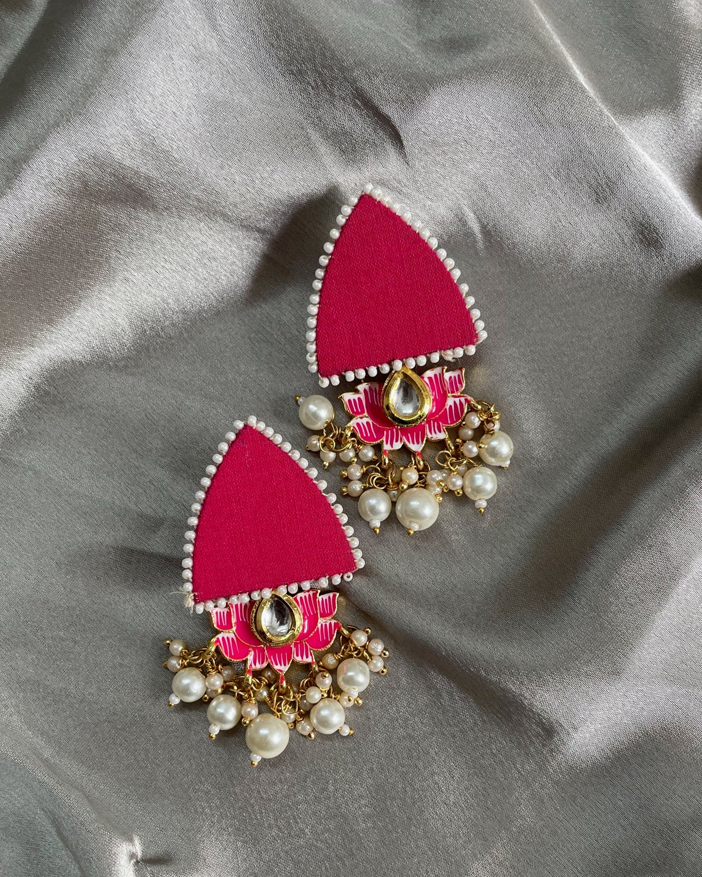 Pink Lotus Earrings By Gamthi Fashion