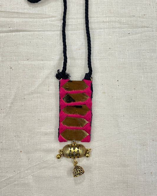 Pink Pendant Mirror Neckless By Gamthi Fashion