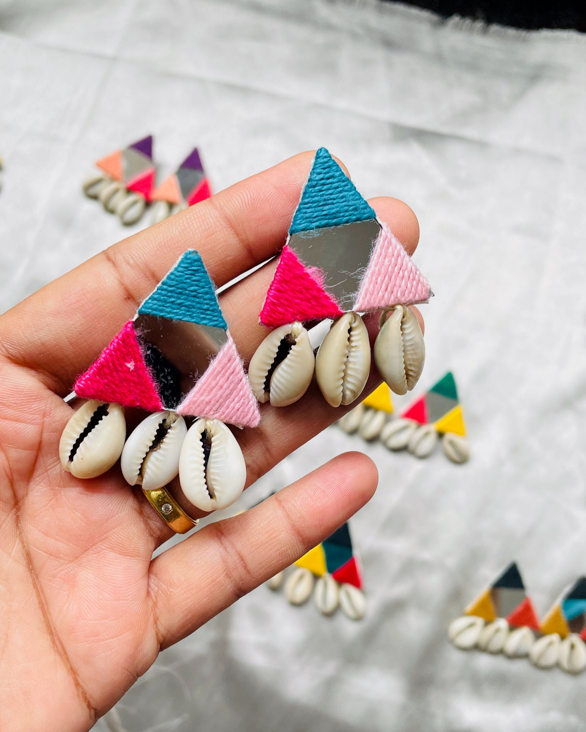 Rangila Multi Color Mirror Earrings 11 By Gamthi Fashion