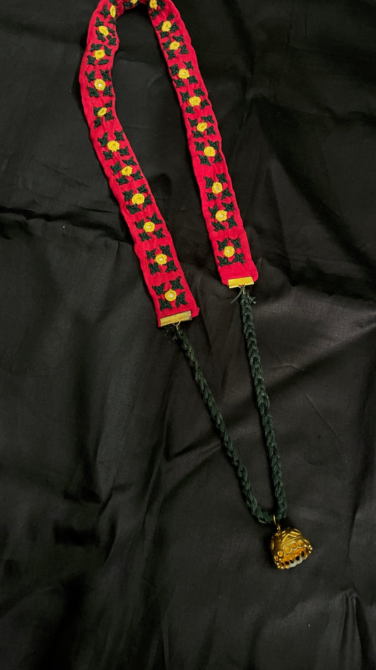 Red Vine Long Kutchi Necklace By Gamthi Fashion