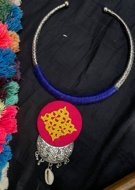 Rose Pink Kutchi Necklace By Gamthi Fashion