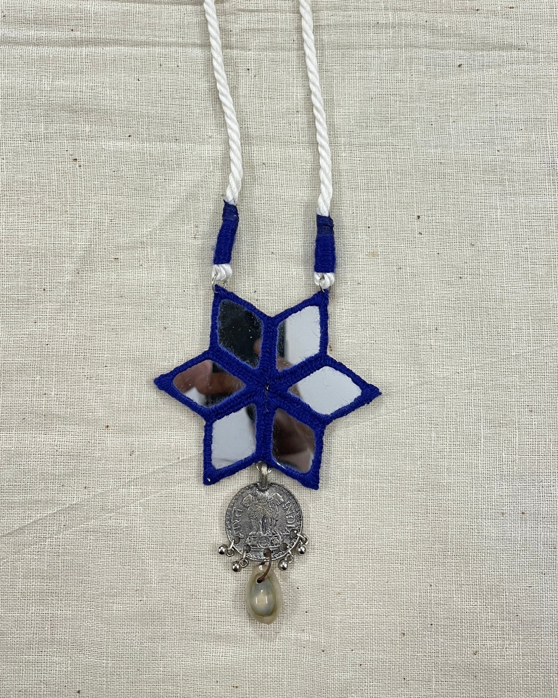 Royal Blue Star Mirror Neckless By Gamthi Fashion