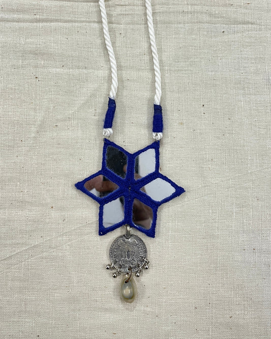 Royal Blue Star Mirror Neckless By Gamthi Fashion