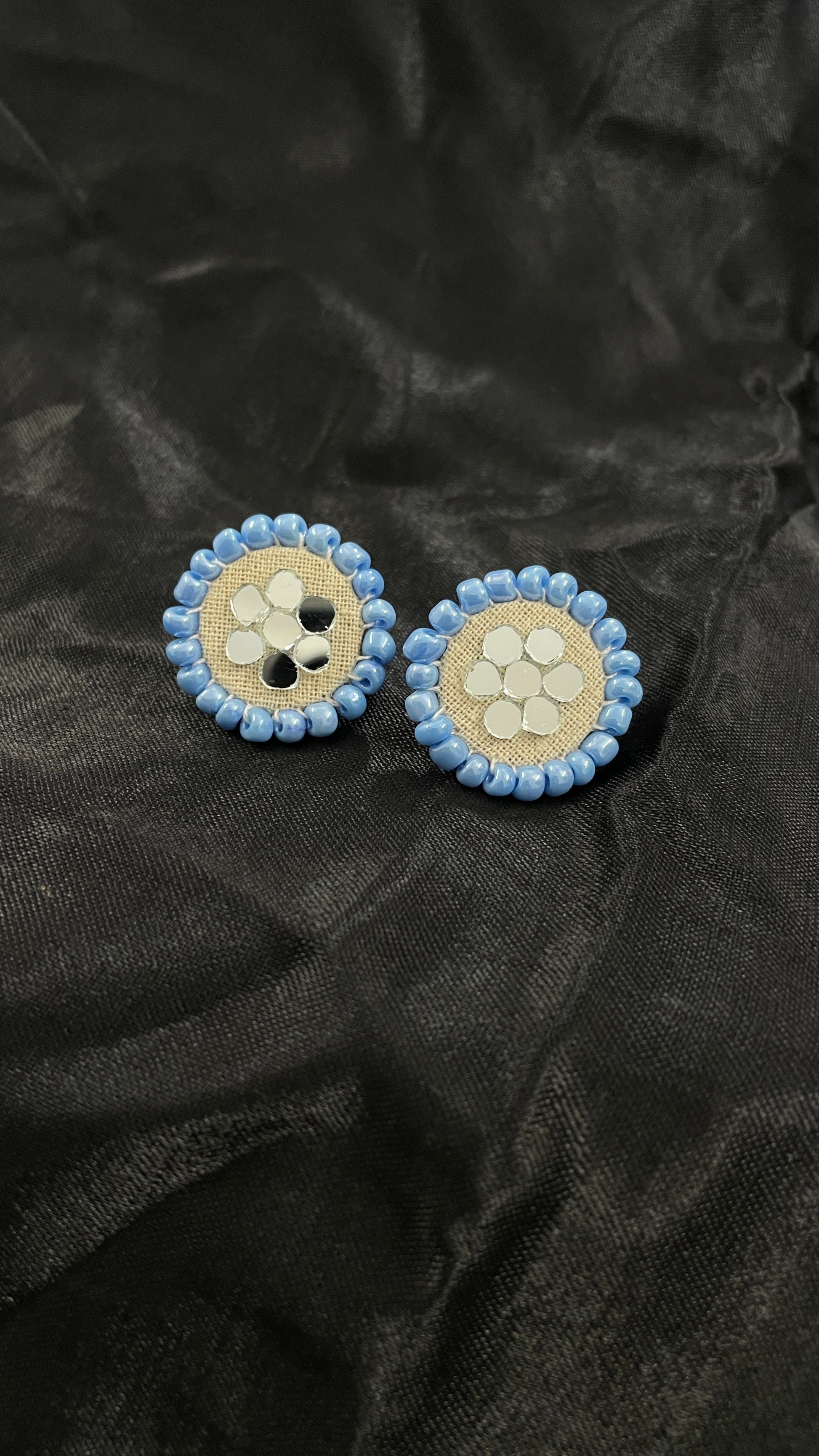 Royal Blue Stud Handmade Earrings By Gamthi Fashion