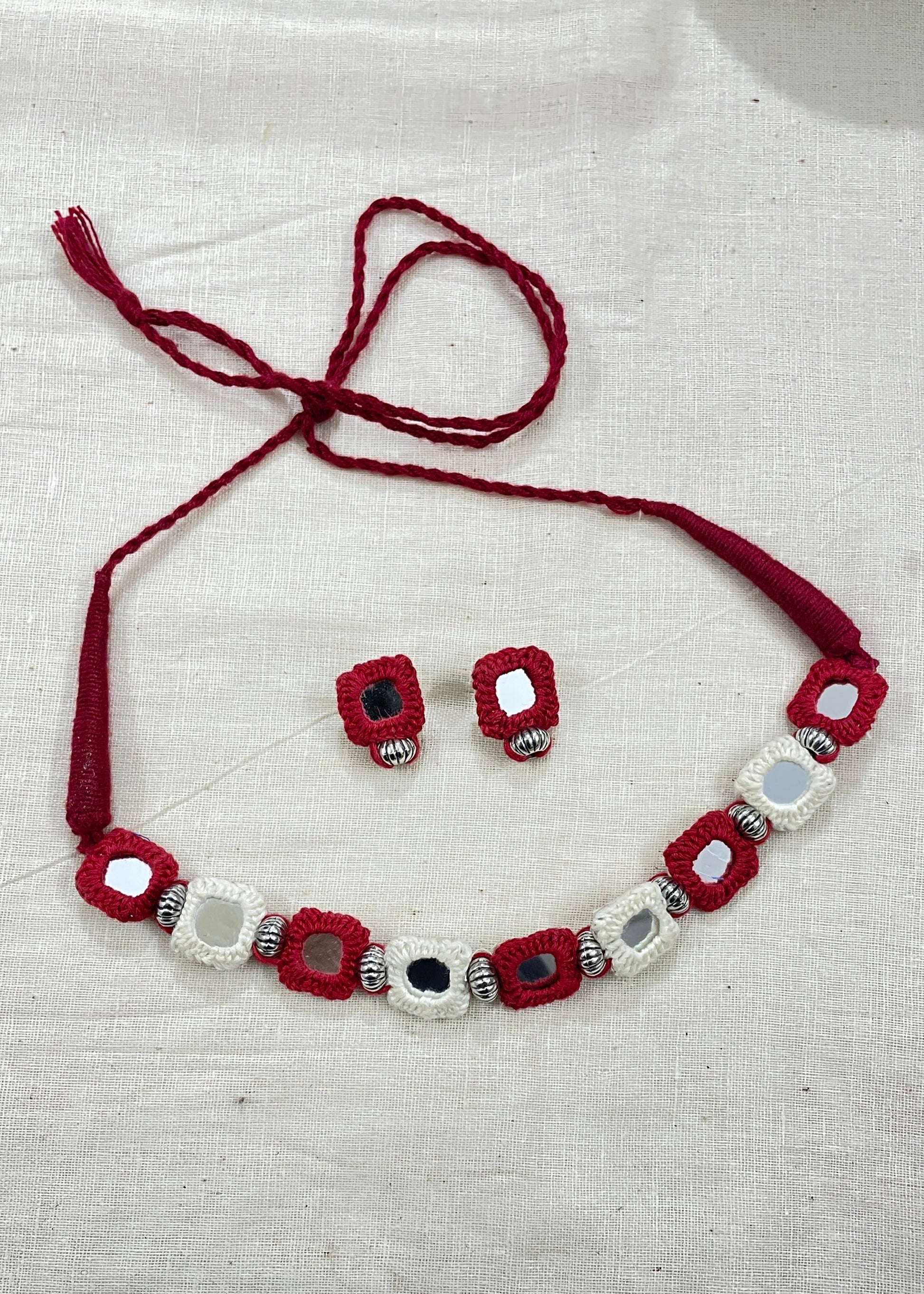 Ruby Mirror Neckless By Gamthi Fashion