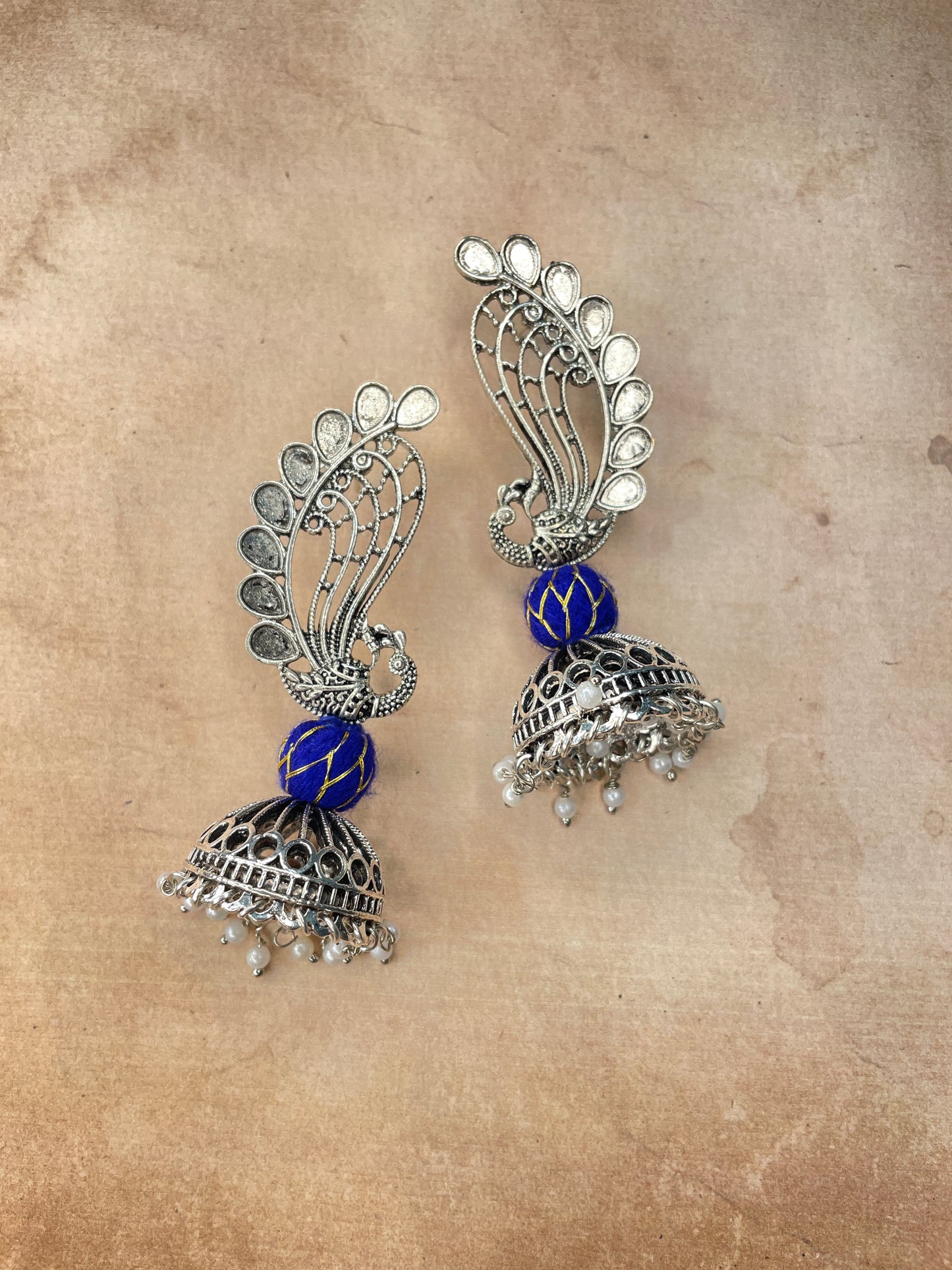 Silver Mor Pankh Jumka Earring By Gamthi Fashion