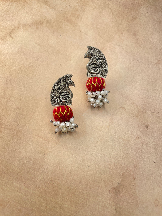 Silver Morni Earring By Gamthi Fashion