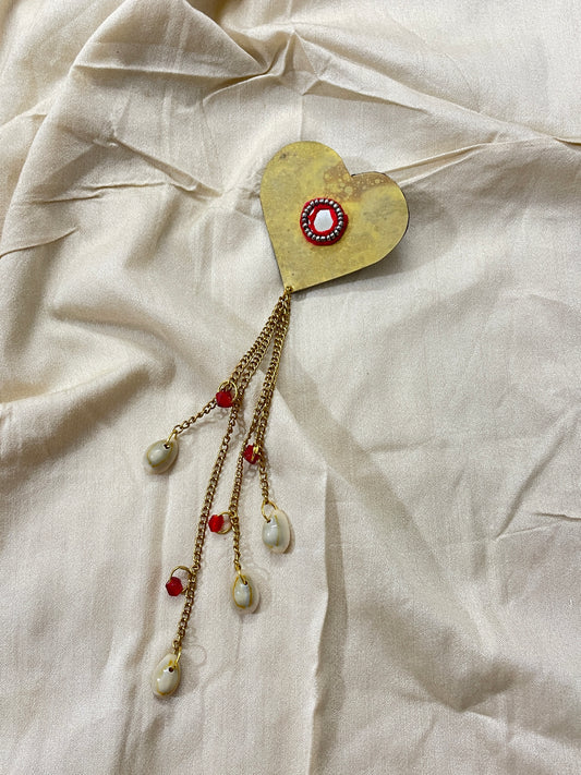Vintage Brass Heart Hair Clip By Gamthi Fashion