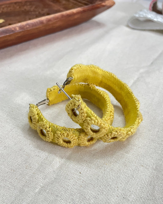 Yellow Hoop Earrings By Gamthi Fashion