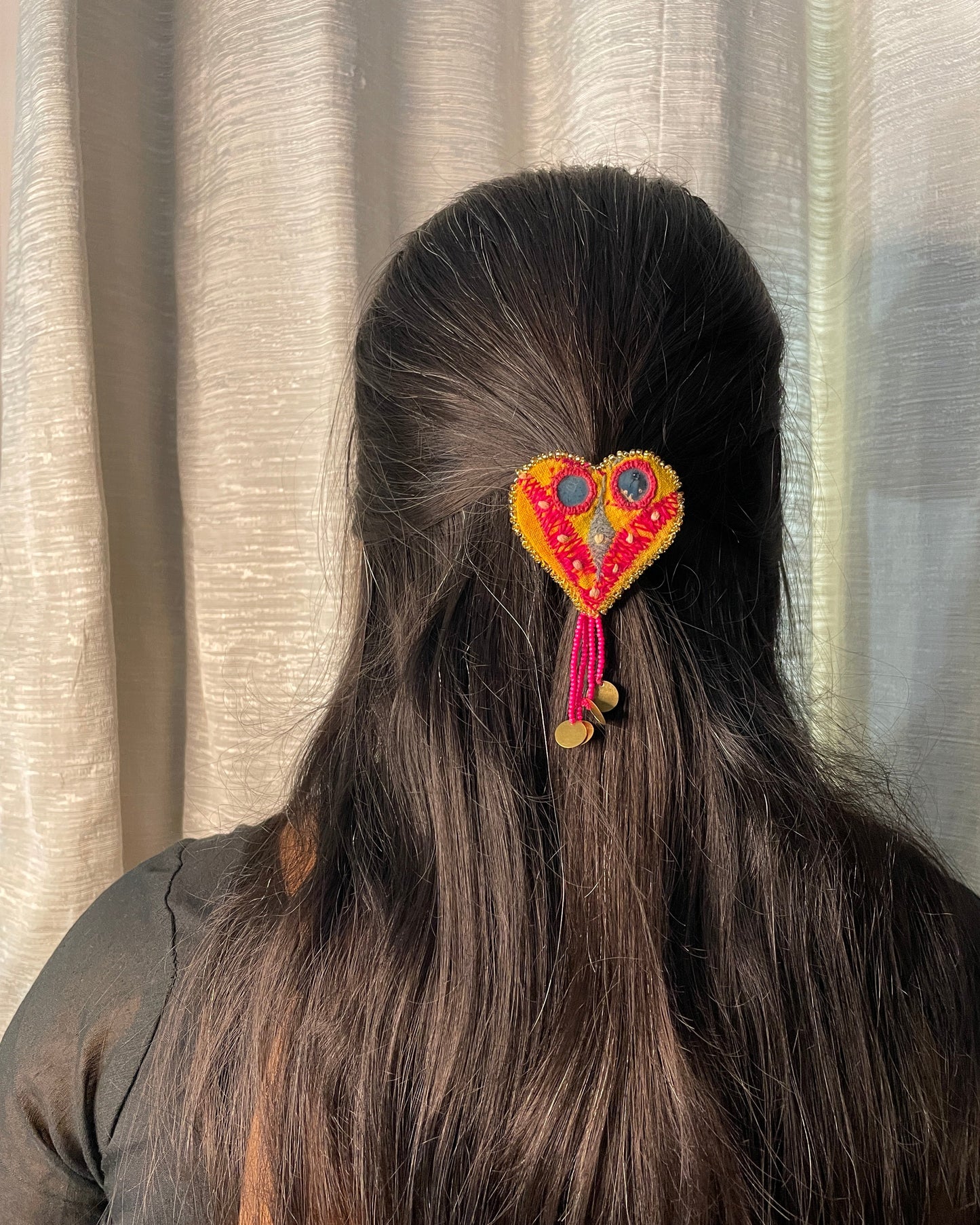Yellow Vintage Heart Clip (GFP22) By Gamthi Fashion