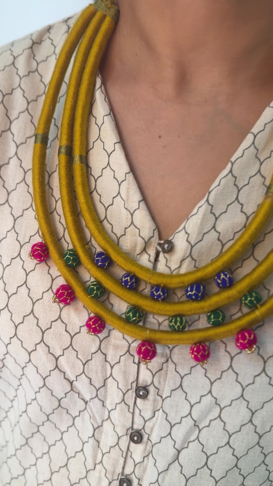 Mustered 3 layer necklace